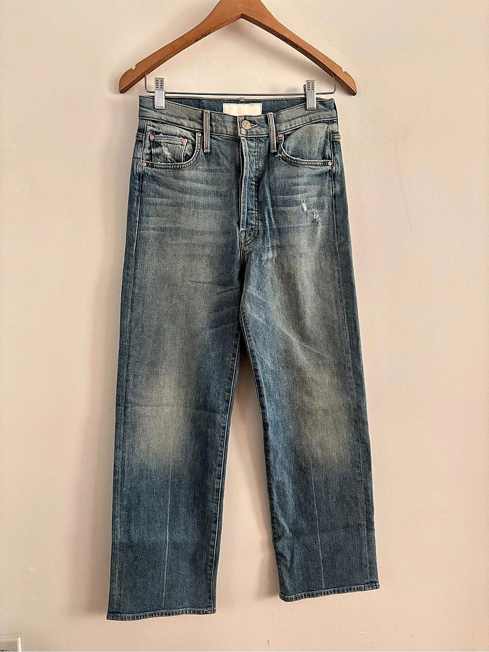 Mother Superior Straight Leg Jeans in Blue Waist 26